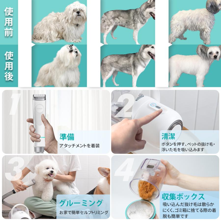 Neakasa P1 pro ペット用 バリカン グルーミングクリーナー 猫 犬用バリカン ペット美容器 トリミング 電動クリーナー 掃除機 吸引機