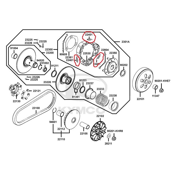 KYMCO キムコ 純正部品 RACING KING 180i SC36AG クラッチスプリング