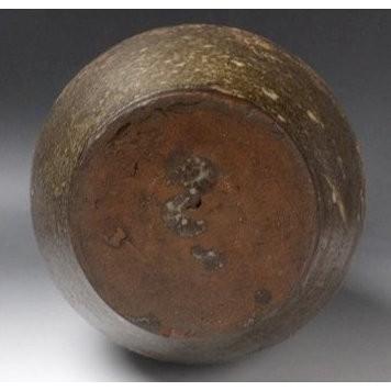 【源・Ｓ】《大名品》《江戸期》肥後・古八代焼 貼花 花鳥図 時代瓶/箱付_6