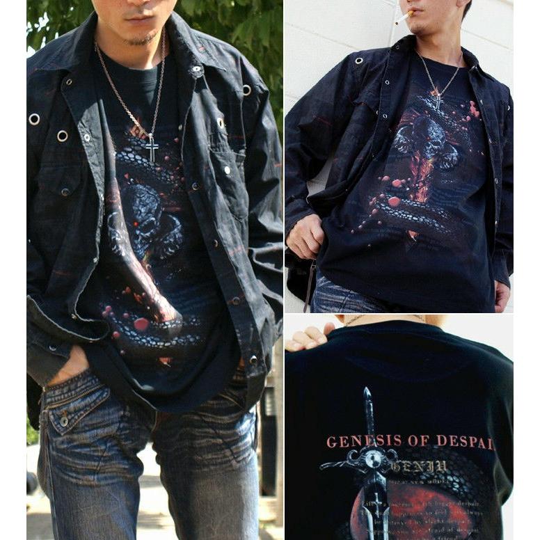 Tシャツ スカル ロック メタル 蛇 十字架 | United Athle | 01