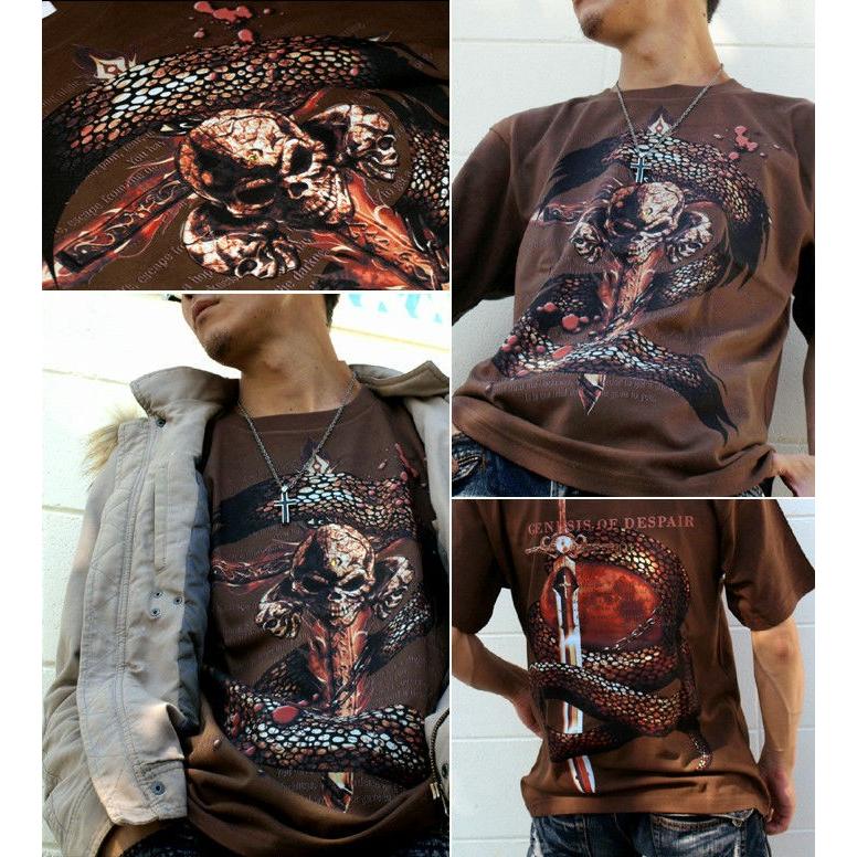 Tシャツ スカル ロック メタル 蛇 十字架 | United Athle | 02