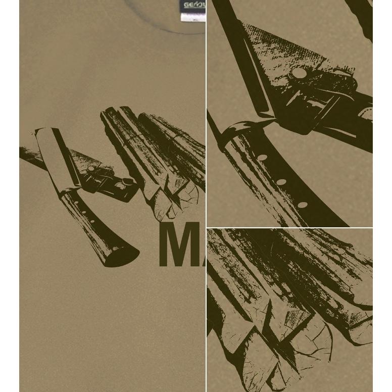 Tシャツ メンズ キャンプ 薪 ナタ アウトドア CAMP MASTER OUTDOORS Type-1 半袖 長袖 ティーシャツ ロンT 大きめサイズ XXL XXXL 2L 3L 4L XS-XXXL GENJU | United Athle | 01