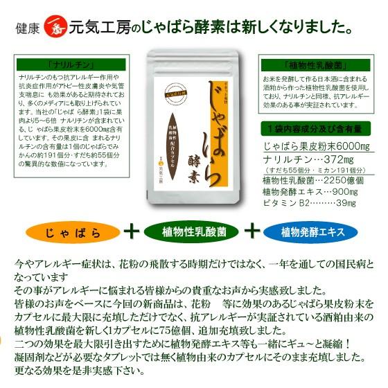 花粉症対策 サプリメント]【送料無料】じゃばら酵素 3袋セット(90粒)15