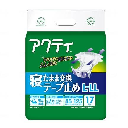 ［直送品］　W955421 クレシア　Tアクティ寝たまま交換テープ止め ケース L〜LL （17枚/4袋）［直送品以外と同梱不可］