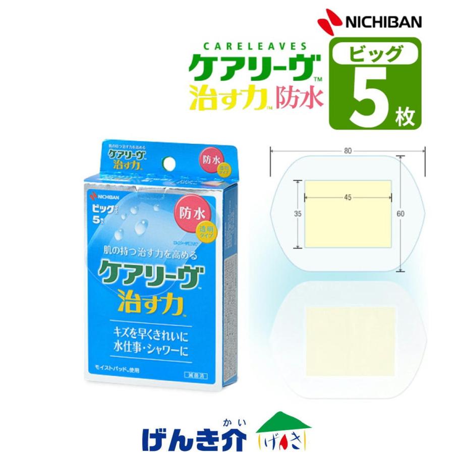 NICHIBAN（ニチバン） ケアリーヴ 治す力 防水タイプ ビッグサイズ 5枚