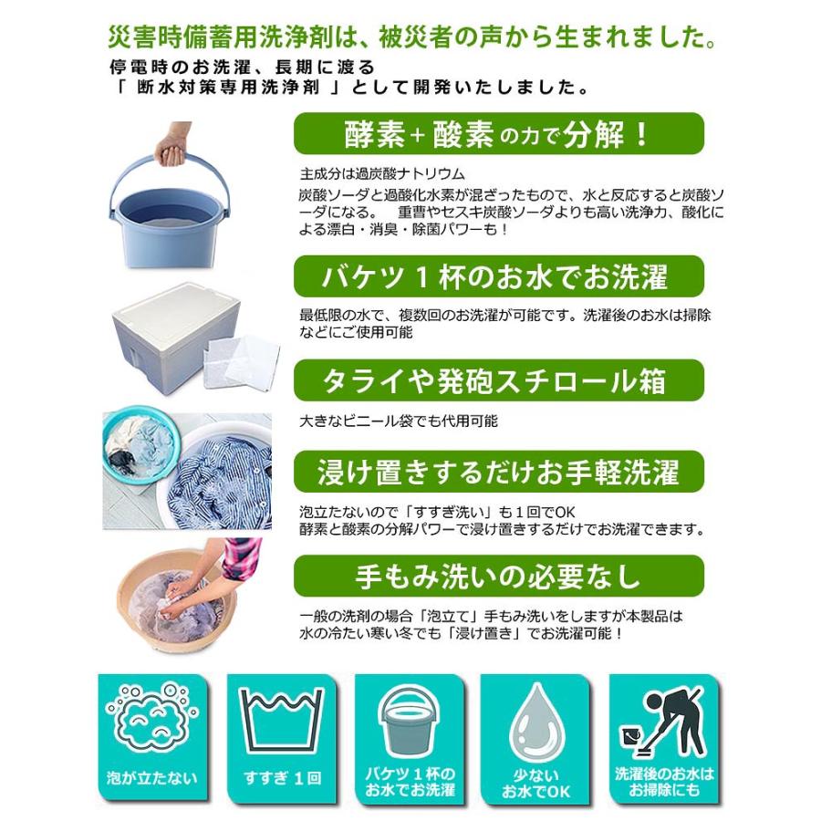 洗剤 多機能洗浄剤 災害時備蓄用 20g×7袋 洗濯洗剤 Ethical Japan