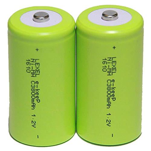【再入荷】 LEXEL ランキング総合1位 充電式ニッケル水素電池 1.2V 単2形 約500回使用可能 最小容量3800mAh 2本セット