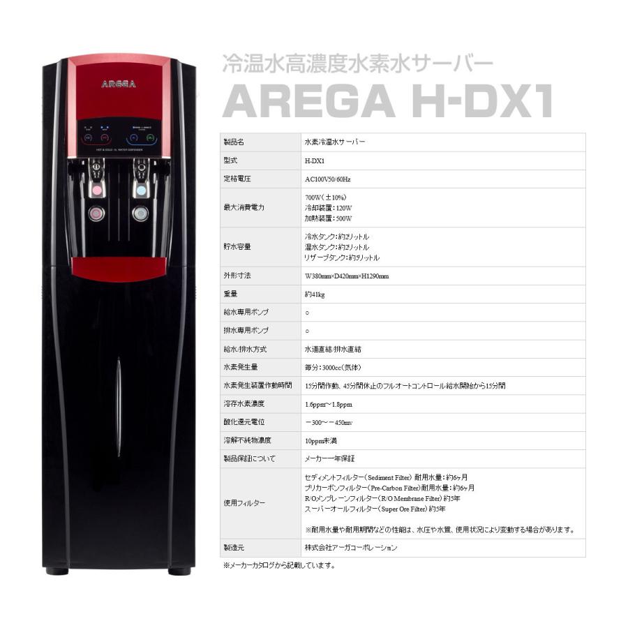 限定セール　AREGA アーガ 冷温水高濃度水素水サーバー H-DX1 新品 家庭用1年間保証付き 工事費別途お見積り