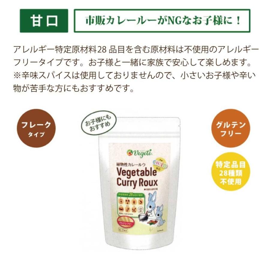 植物性カレールー ベジテ Vegete Forchild 甘口 140g カレー カレー粉 カレールー グルテンフリー 小麦粉不使用 牛乳不使用 卵不使用 自然派 無添加 調味料 料理の素 油