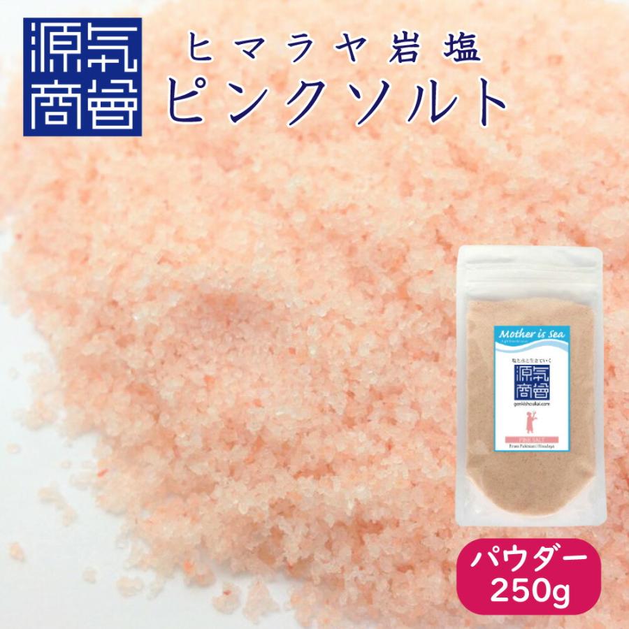 180円 並行輸入品 パウダータイプ 源気商会 ピンク岩塩 ヒマラヤ岩塩 ピンクソルト ヒマラヤ産 パキスタン産 岩塩 パウダー 250g 食用 無添加