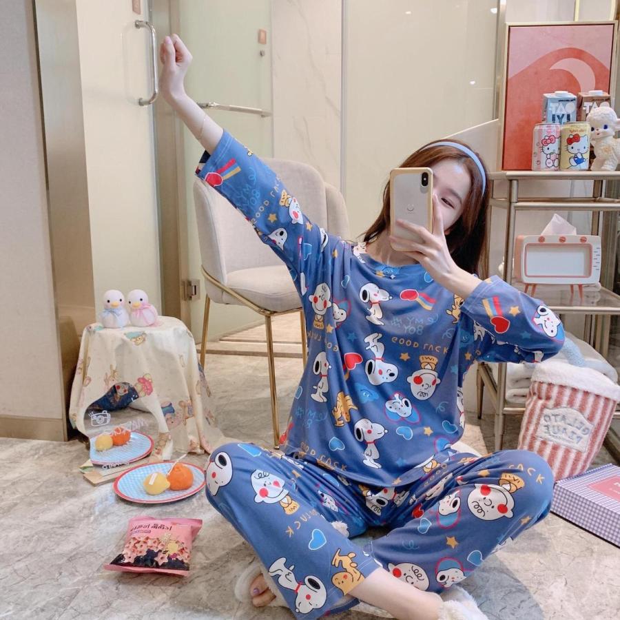 新作 スヌーピー パジャマ ルームウェア レディース 春夏 長袖 パジャマ 長パン ルームウェア 3点セット 女性 可愛い 部屋着 寝巻き ランジェリー 韓国風 Rjqke 元希屋 通販 Yahoo ショッピング