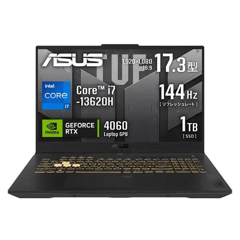 ノートパソコン ASUS 17.3型 フルHD TUF Gaming FX707VV Core i7-13620H メモリ32GB SSD1TB WiFi6 Webカメラ RTX4060 Win11 リファビッシュ | TUF Gaming | 01