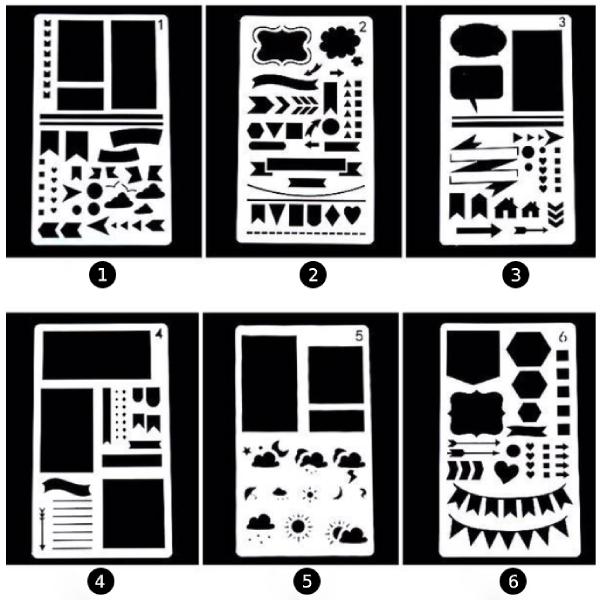 ステンシルシート テンプレート 文房具 図案 かわいい 枚組 手帳 組み合わせ 送料無料 Hhmb 001 源信ストア 通販 Yahoo ショッピング