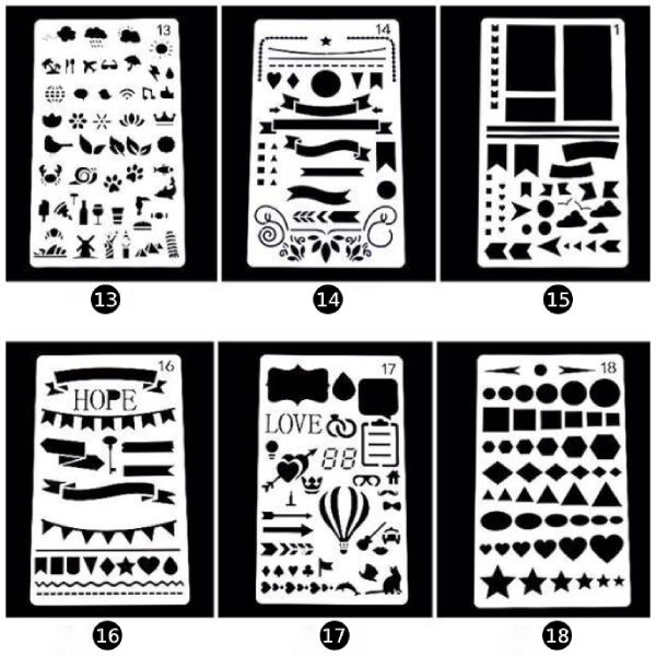 ステンシルシート テンプレート 文房具 図案 かわいい 枚組 手帳 組み合わせ 送料無料 Hhmb 001 源信ストア 通販 Yahoo ショッピング