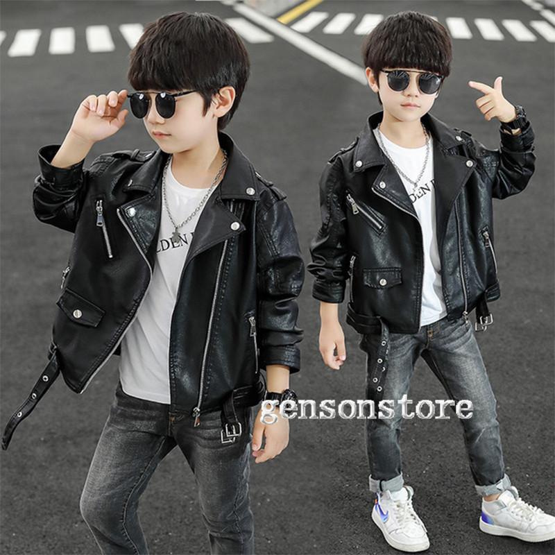 子供服 ジャケット アウター 合皮フェイクレザー ライダースジャケット