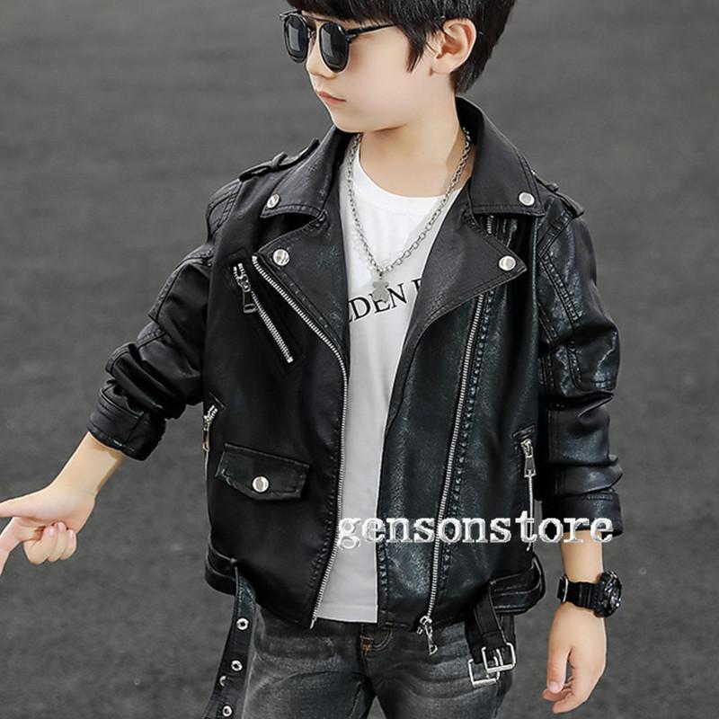 子供服 ジャケット アウター 合皮フェイクレザー ライダースジャケット 
