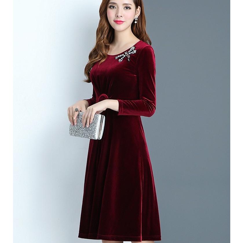 メール便なら送料無料 パーティードレス ベロアワンピ エレガント 結婚式 二次会 上品 日本未入荷 入手困難 Sylvaniatownshippolice Com