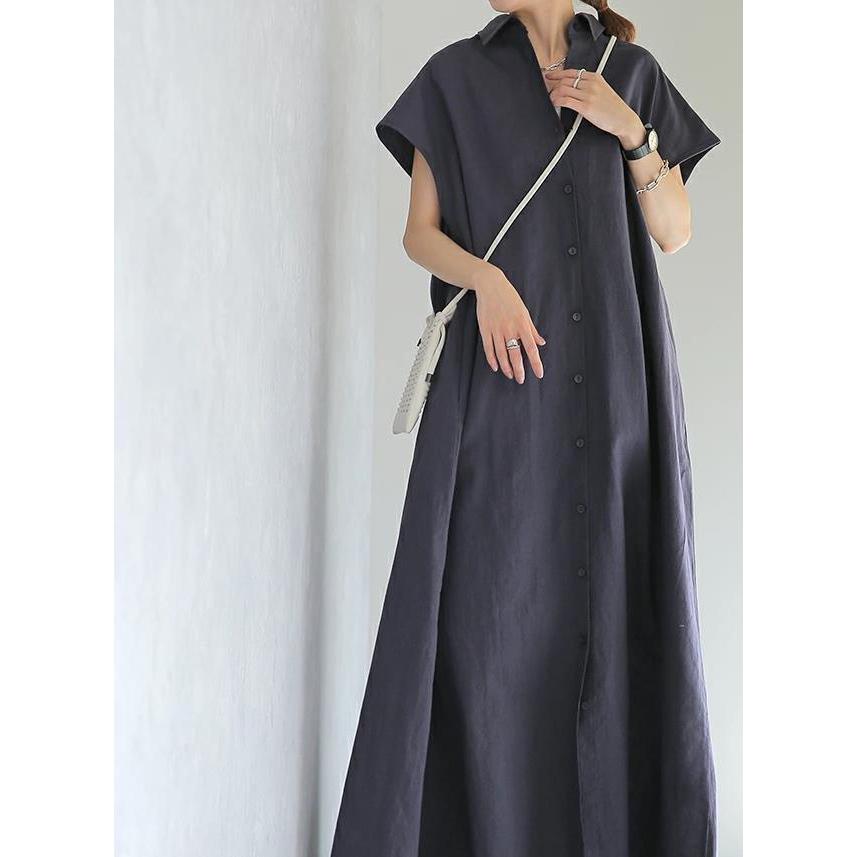 夏ワンピース レディース半袖 綿麻 ゆったり おしゃれ カジュアル シャツワンピース マキシ丈ワンピース ロング丈ワンピース 半袖ドレス 韓国風快適 無地 婦人服 |  | 07