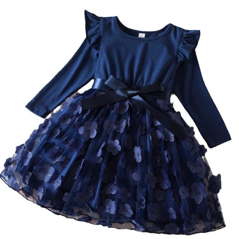 プリンセススカート 子供 誕生日お年玉ドレススカート 女の子ワンピース 長袖 秋冬ドレス 子供服 キッズワンピース チュールワンピース パーティードレス ピンク |  | 08