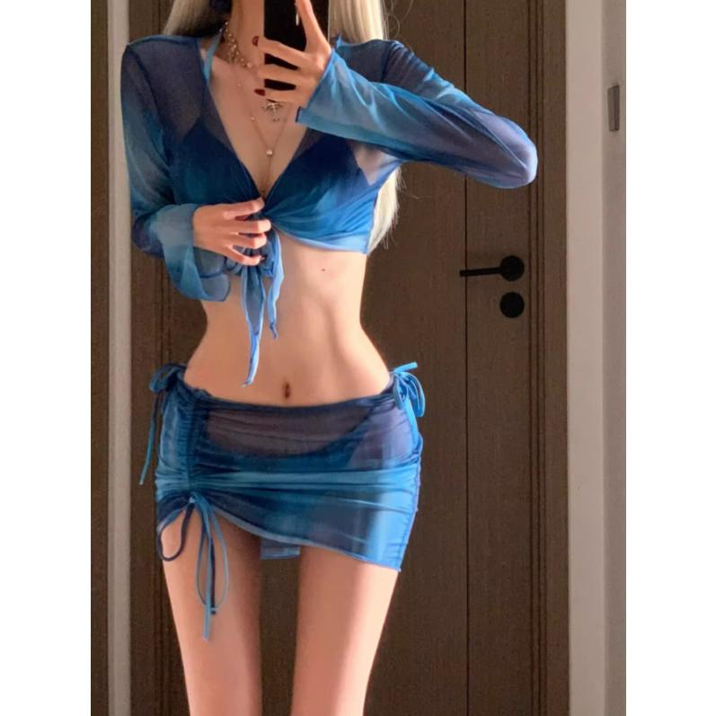 水着 レディース ビキニ 4点セット 体型カバー セパレート ビキニセット 三角ビキニ ワイヤー入り  胸パッド付き タンキニ トライアングル 温泉水着 ビーチ 旅行 |  | 14