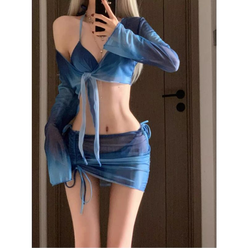 水着 レディース ビキニ 4点セット 体型カバー セパレート ビキニセット 三角ビキニ ワイヤー入り  胸パッド付き タンキニ トライアングル 温泉水着 ビーチ 旅行 |  | 06