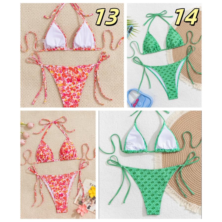 水着 ビキニ レディース 2点セット ビキニセット 女性用水着 トライアングル シンプル キュート セクシー 三角ビキニ 水着 ショーツ 花柄 可愛いプール おしゃれ |  | 14