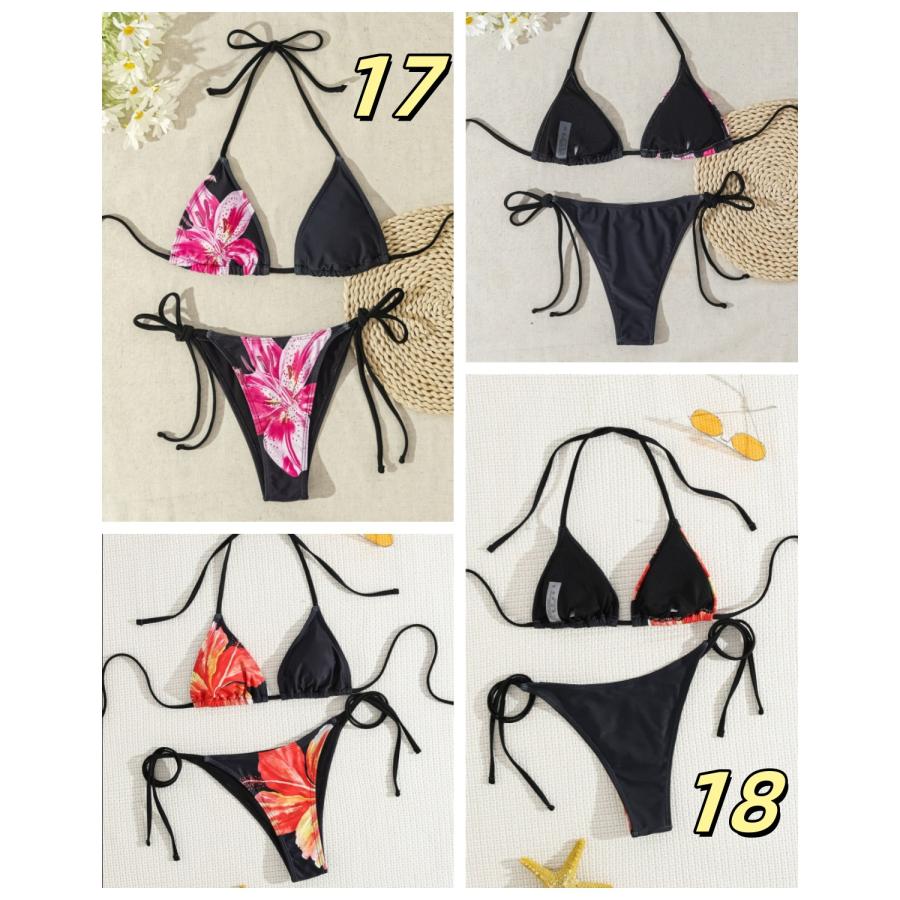 水着 ビキニ レディース 2点セット ビキニセット 女性用水着 トライアングル シンプル キュート セクシー 三角ビキニ 水着 ショーツ 花柄 可愛いプール おしゃれ |  | 16