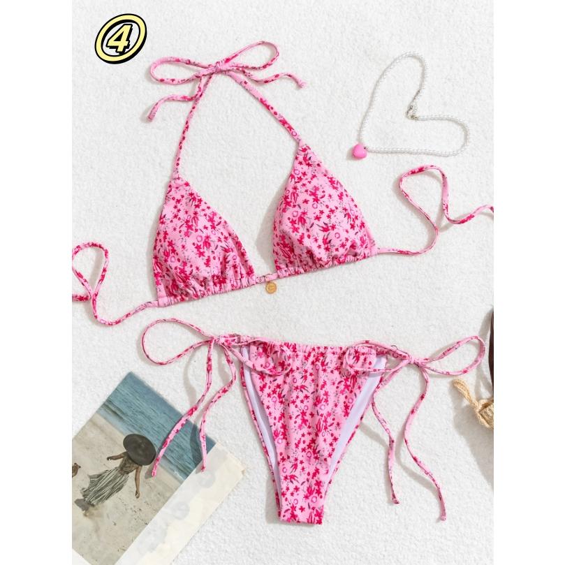 水着 ビキニ レディース 2点セット ビキニセット 女性用水着 トライアングル シンプル キュート セクシー 三角ビキニ 水着 ショーツ 花柄 可愛いプール おしゃれ |  | 06