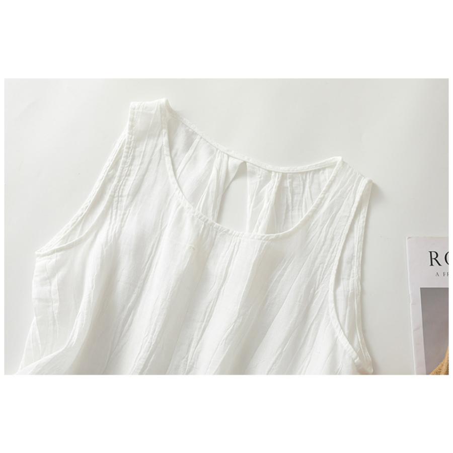 ブラウス レディース インナーシャツ ノースリーブ Aライン 綿麻トップス リネン 夏Tシャツ フレア 着痩せ タンクトップ ゆったり 夏服 4色 展開 M L XL XXL |  | 18