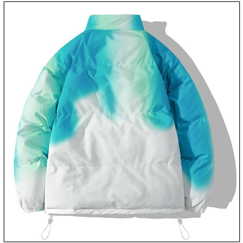 【男女兼用】ザ染めグラデーション スタンドカラーコットンジャケット 冬用 ビッグシルエット カップルコーデ 立襟コットン カジュアルジャンパー 防寒アウター |  | 09
