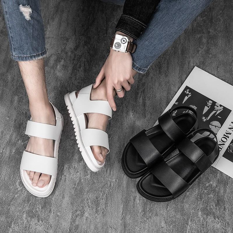 サンダル メンズファッション コンフォートサンダル アウトドア グラディエーターサンダル ベルクロ ストラップ 無地 軽量 シューズ 靴レザーサンダル Sagaretxe Net