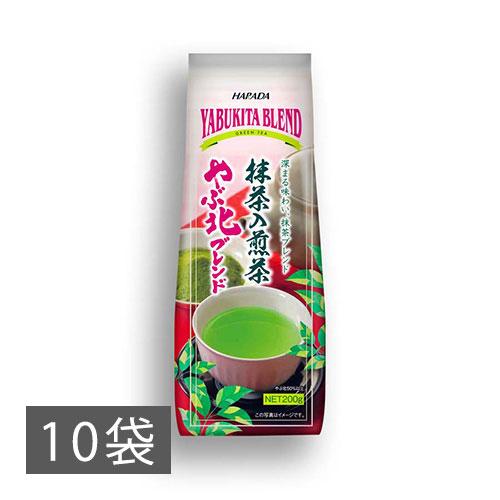 ハラダ製茶 お茶 抹茶入煎茶 緑茶 やぶ北ブレンド 200g×10本入【2026年
