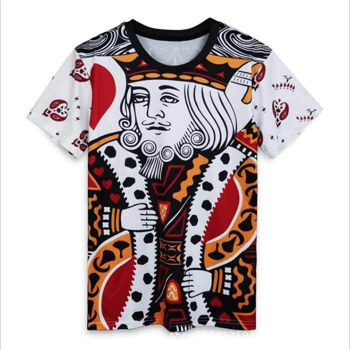 【美品】（t.） イッセイミヤケ トランプ キング カットソー シャツ 総柄 3 トランプ Tシャツ メンズ キング 3Dデジタル K K 13 半袖