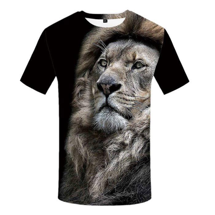 ライオン Tシャツ 百獣の王 かっこいい おしゃれ 大人 しぶい 