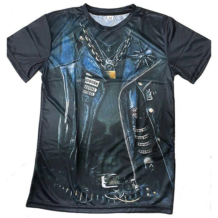 オートバイ ライダー Tシャツ バイク乗り 鎖 ドクロ 鍵 : ジェントル