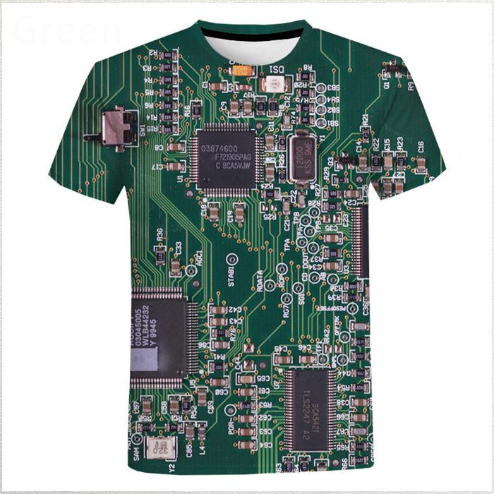 Tシャツ 半導体 パソコン 基盤 CPU HDD 配線 PC SD グラフィックボード ケーブル