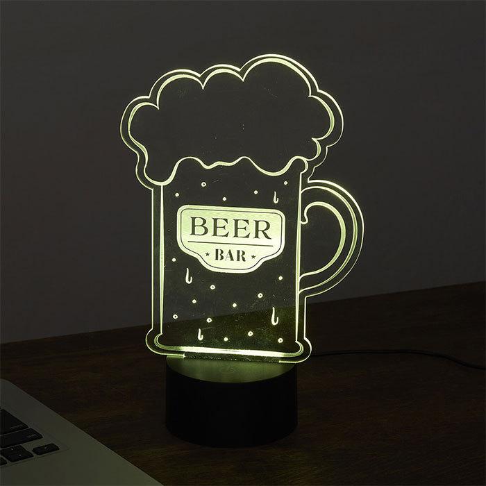 BEER ビール ライト ネオンライト アクリル LEDライト ネオン 照明 USB インテリア テーブル 装飾｜gentlebreeze