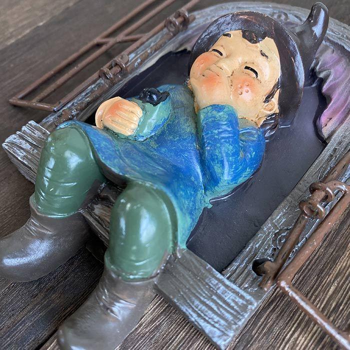 小人 置物 窓 ドワーフと窓 オーナメント 老人 エルフ ノーム