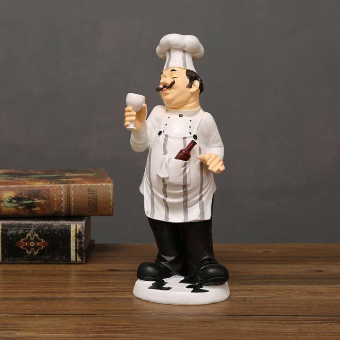 レトロ品 アンティーク シェフ コック 銅像 ヴィンテージ　レジン シェフ コックさん 料理人 置物 フランス イタリア アメリカ おしゃれ