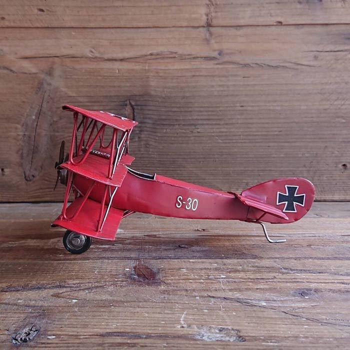 飛行機 置物 複葉機 レトロ ブリキ 赤 インテリア : ジェントル 飛行機 置物 複葉機 レトロ ブリキ 赤 インテリア : ジェントル