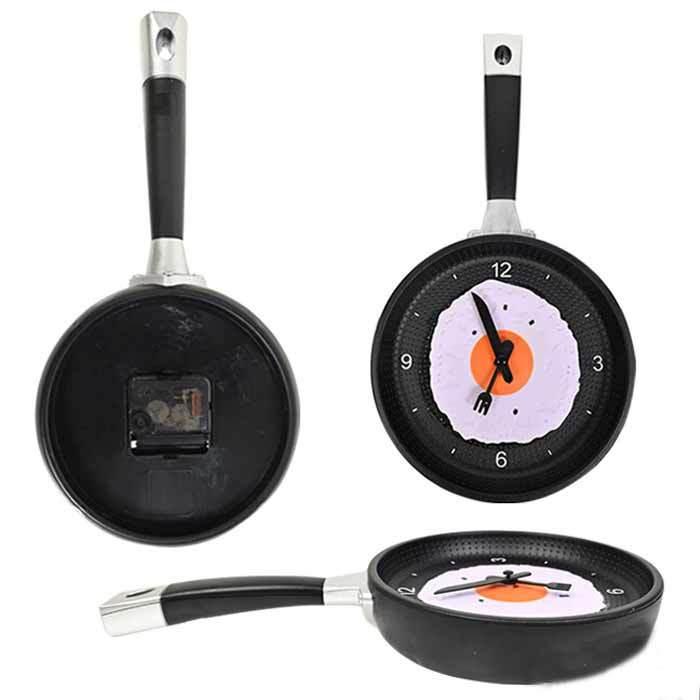 掛け時計 壁掛け時計 フライパン 目玉焼き 時計 掛時計 たまご