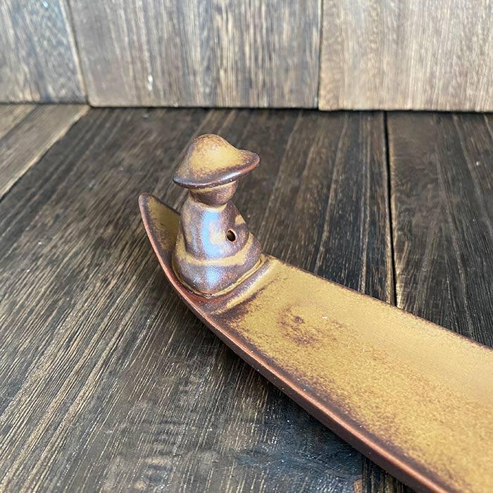 線香立て 香皿 お香立て 香立て スタンド お香 釣り人 供養 セラミック