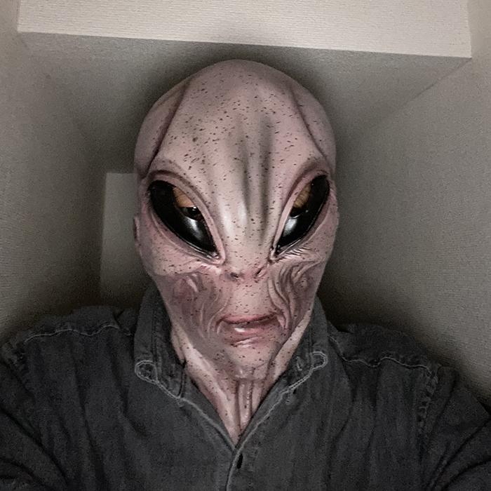 宇宙人 火星人 エイリアン マスク かぶりもの 仮装 リモート会議 変装