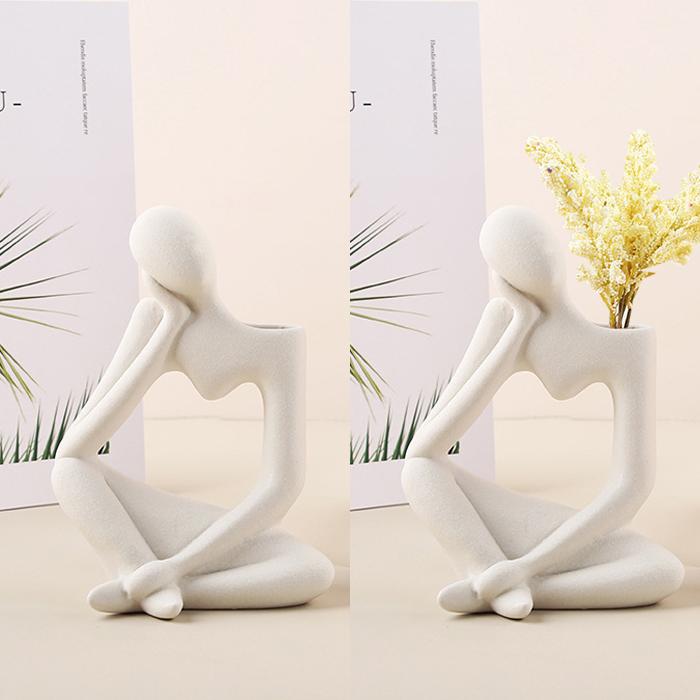 一輪挿し 花瓶 ペン立て おしゃれ 肩 インテリア 考える 考える人