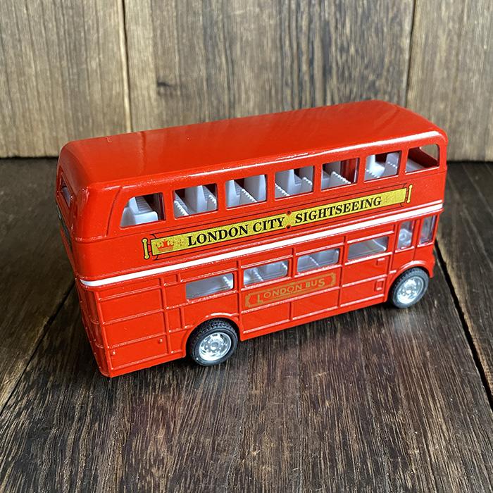 ロンドンバス ミニカー バス 走る 置物 プルバック式 2階建て イギリス