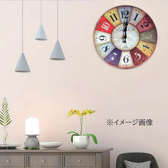 時計 掛け時計 レトロ アンティーク おしゃれ ブリキ デザイン 木製