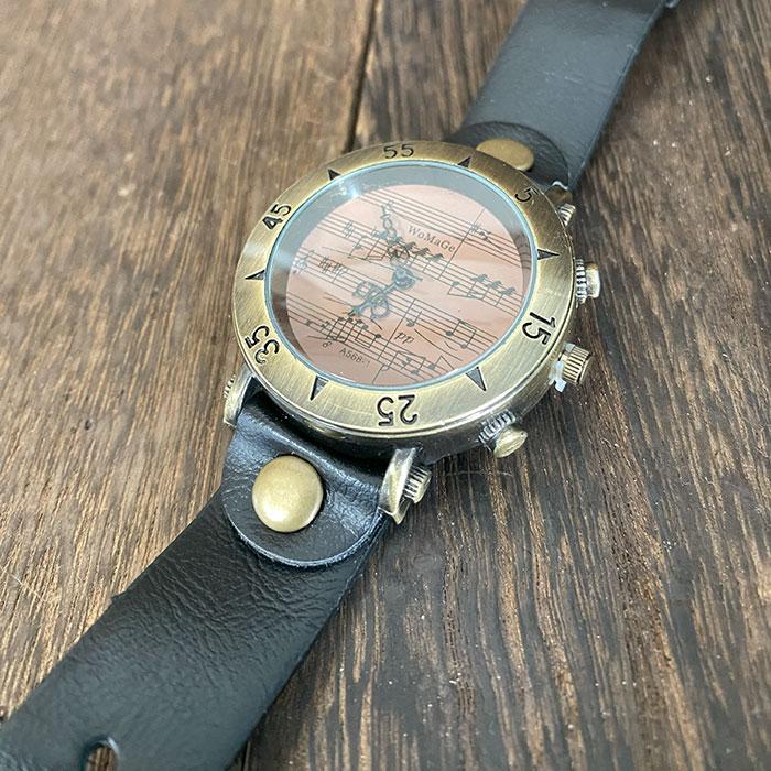 時計 腕時計 楽譜 スコア 音楽 レトロ アンティーク おしゃれ