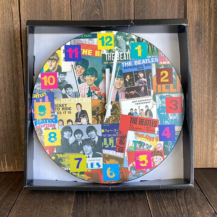 時計 Beatles ビートルズ 掛け時計 木製 ウォールクロック