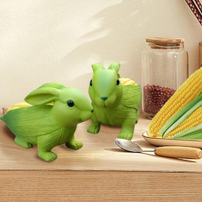 うさぎ ウサギ 兎 置物 とうもろこし コーン かわいい 庭 とうもろこし