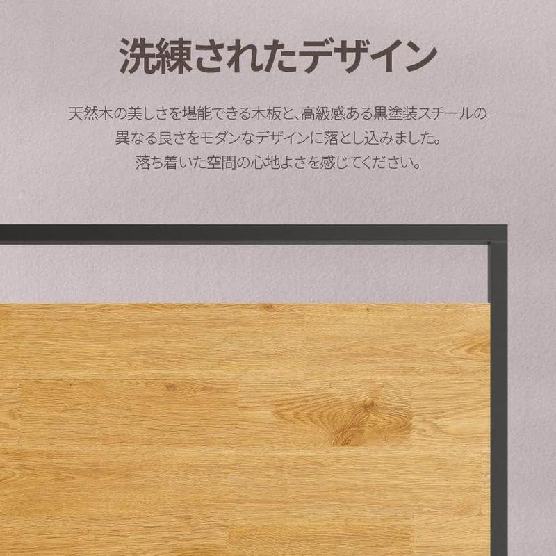 西九州新幹線 ZINUS メタル ウッド ベッドフレーム シングル Suzanne Metal and Wood Platform 7in ブラウン メタ